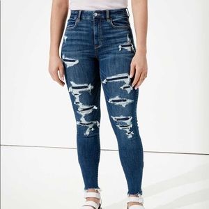 American Eagle Distressed Curvy Jeggings, Size 0